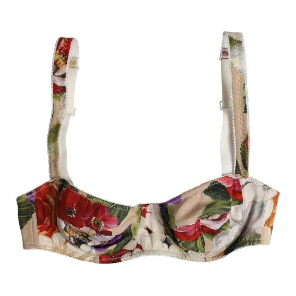 Dolce & Gabbana Women's Floral Balconcino Silk Bra Underwear