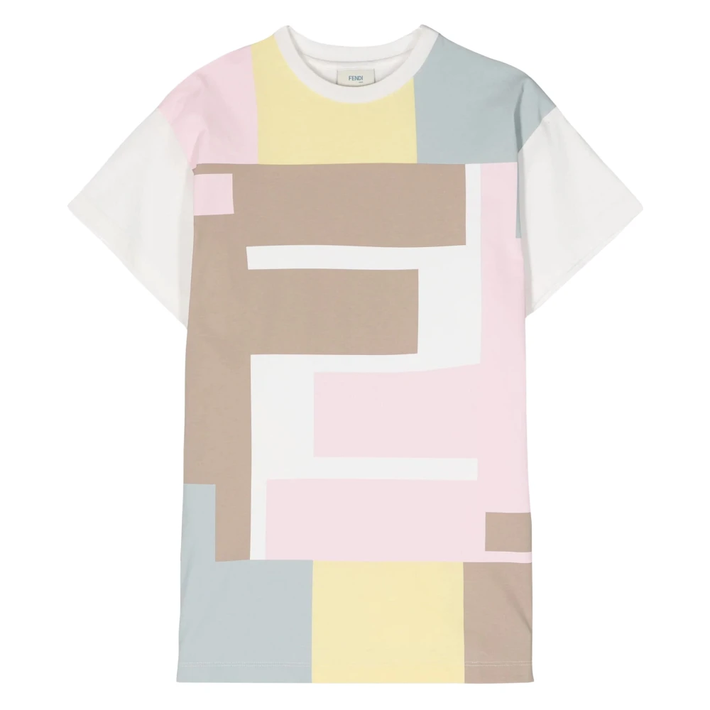 Fendi Girls Multicolor Dresses, 10 Y, Ff Logo Jersey Dress