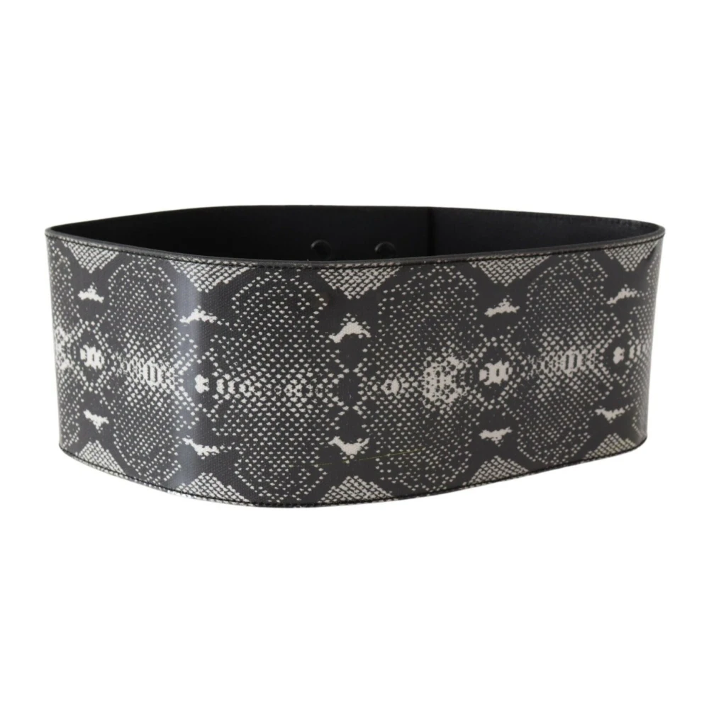 Ermanno Scervino Wide Leather Snakeskin Waist Belt - Female - Belts - Black - One Size - Accessories