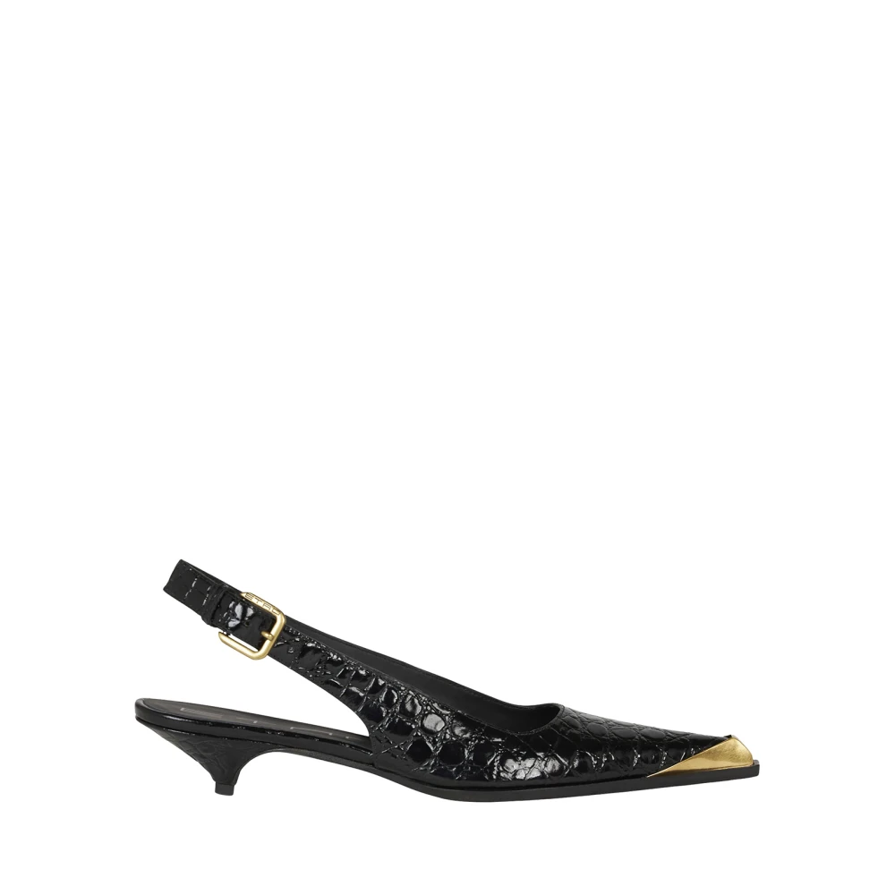 Etro Svart Krokodiltryck Häl Sling-backs Black, Dam