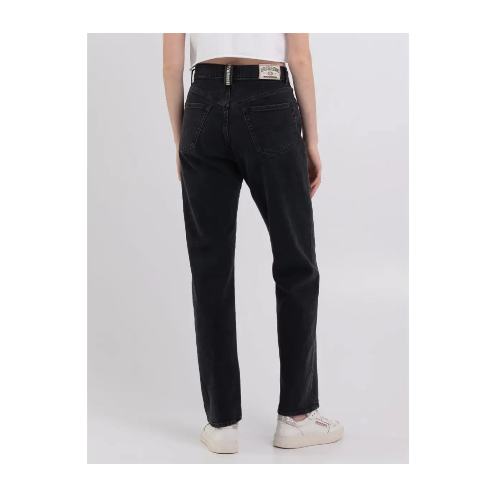 Replay Straight Fit Denim Jeans Black Dames