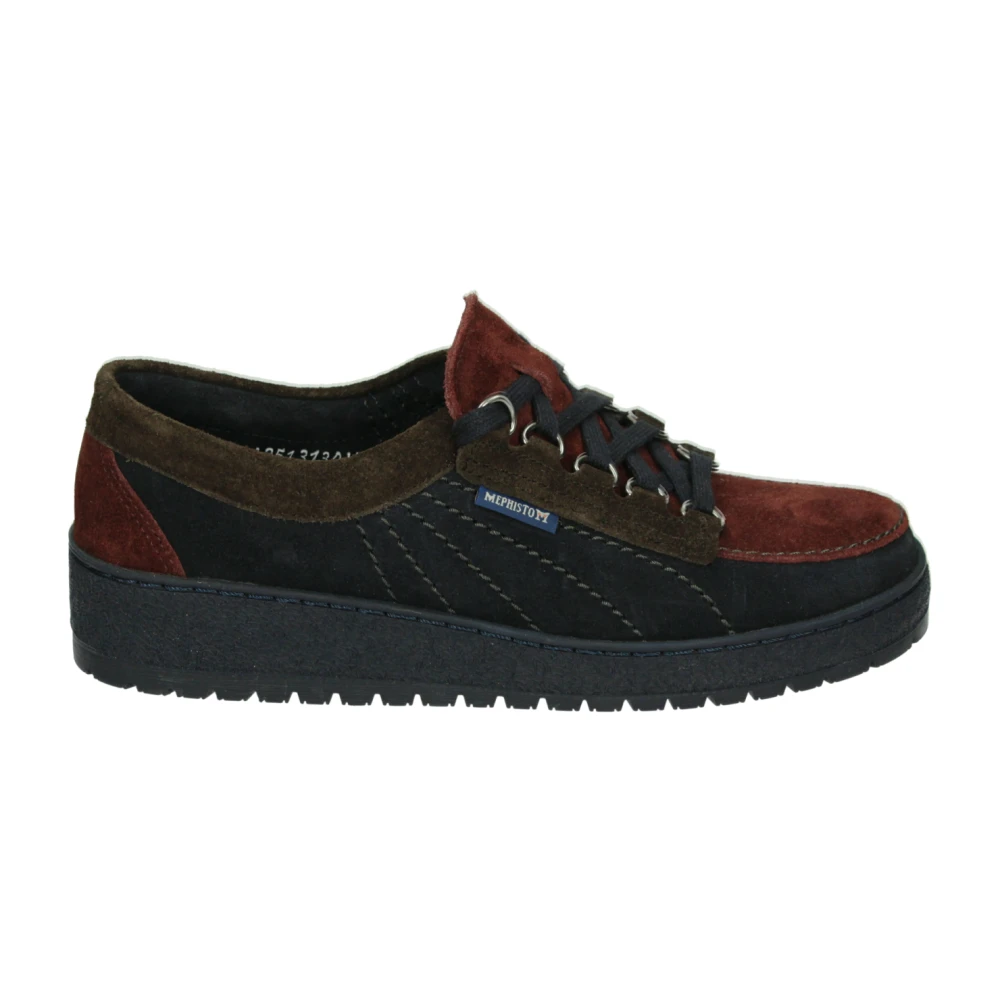Mephisto Blauwe Suède Lage Sportschoenen Dames Schoenen Veelkleurig Multicolor