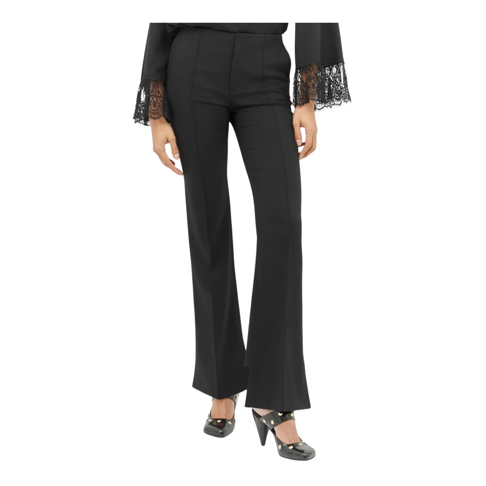 Chloé Wollen op maat gemaakte broek met asymmetrische manchetten Black Dames