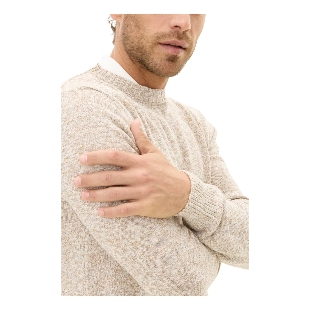 Oscar Jacobson Beige Katoenen Sweater met Ronde hals Beige Heren