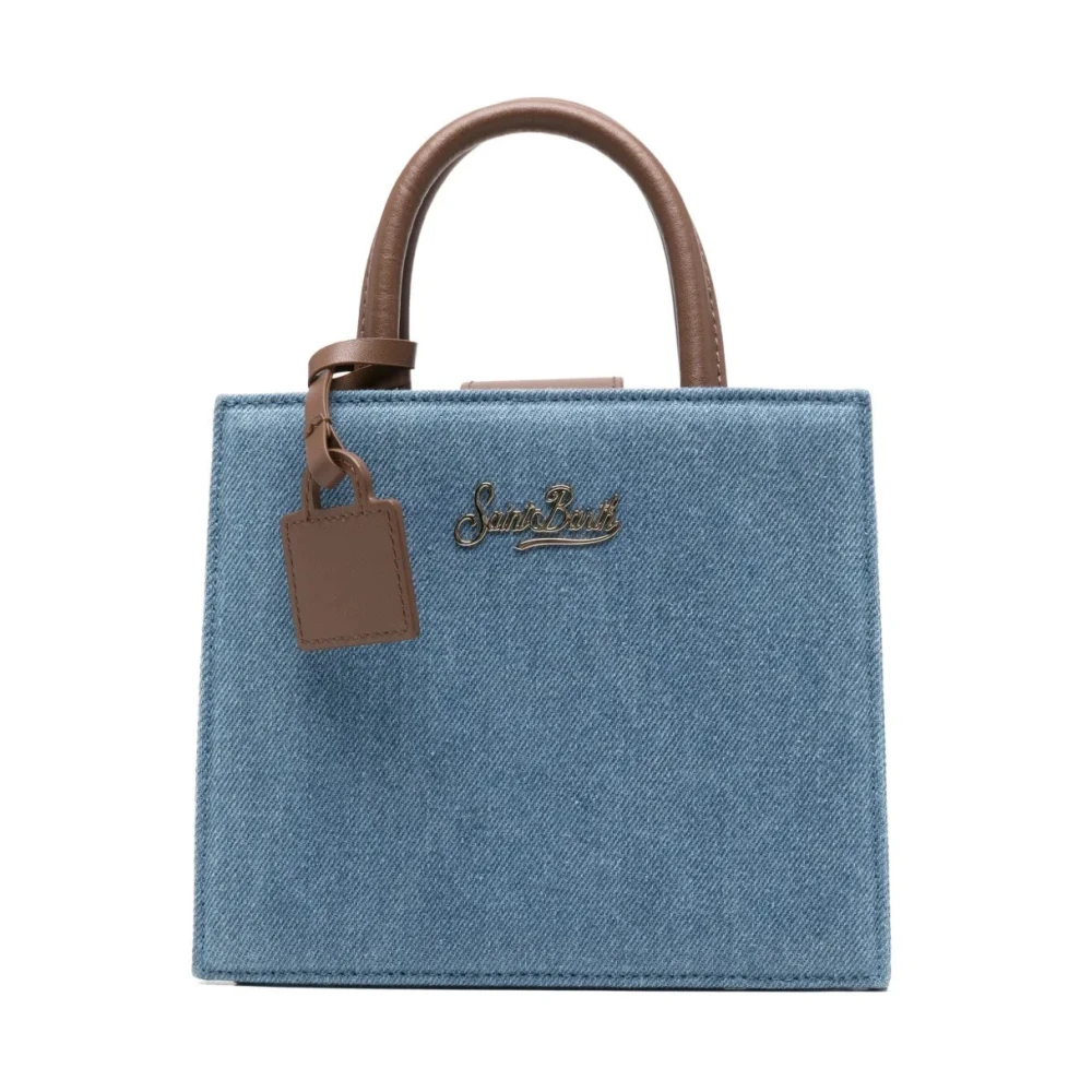 Mc2 Saint Barth Blue Handbags, Female, One Size, Shop Bag Mini Denim