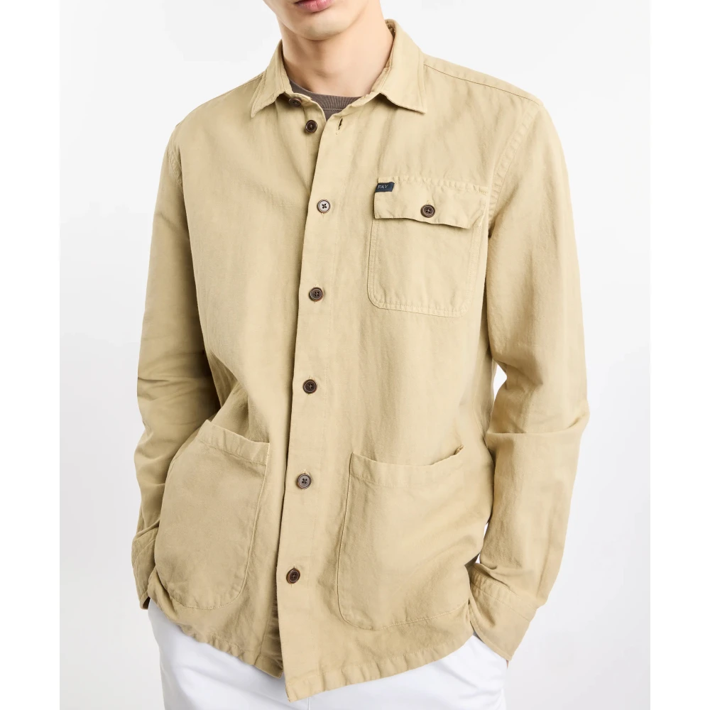 Fay Beige Shirt Collectie Beige Heren