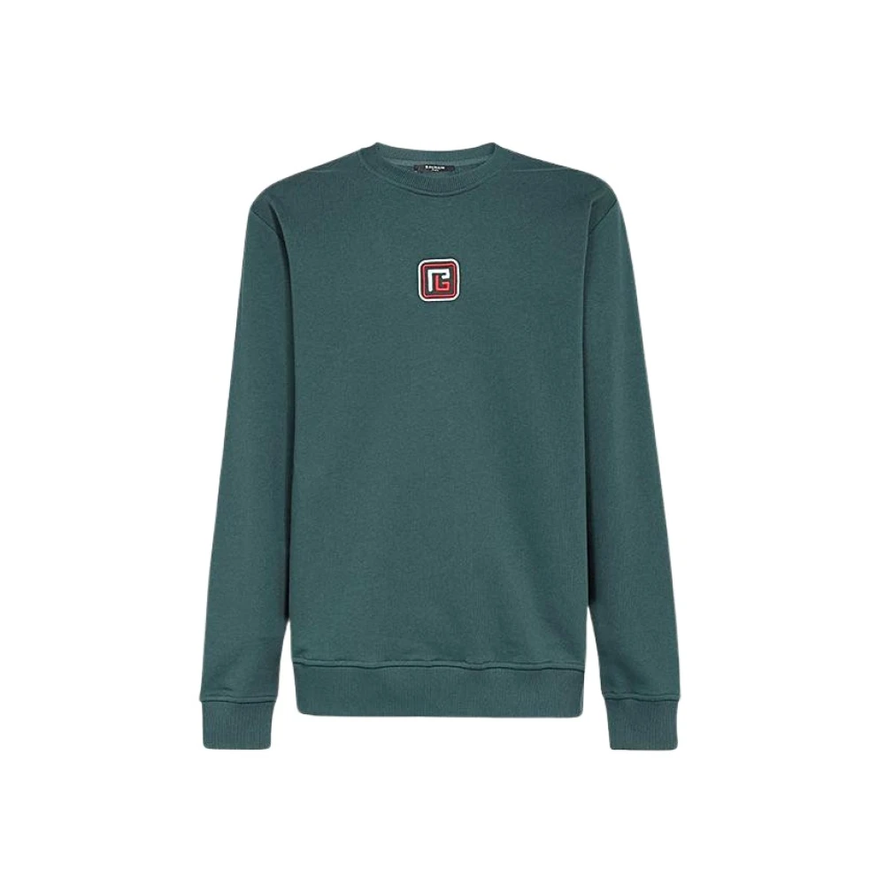 Balmain Ronde Hals Knitwear Green Heren