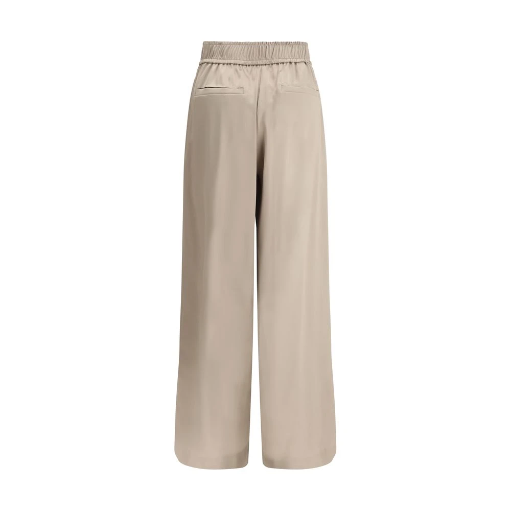 BRUNELLO CUCINELLI Zijden Palazzo Broek Brown Dames