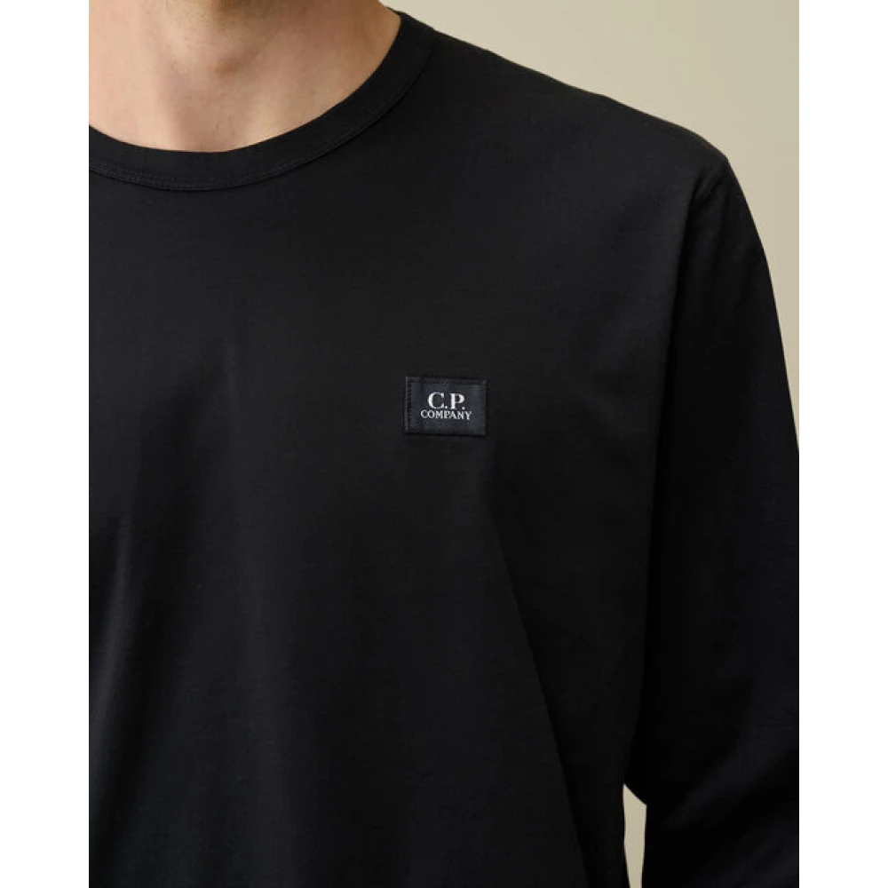 C.P. Company Gemerzeriseerd Langarm T-shirt Blue Heren