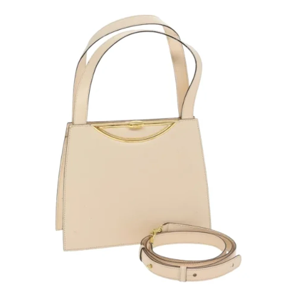 Celine Vintage Pre-owned Leather handbags Beige Dames