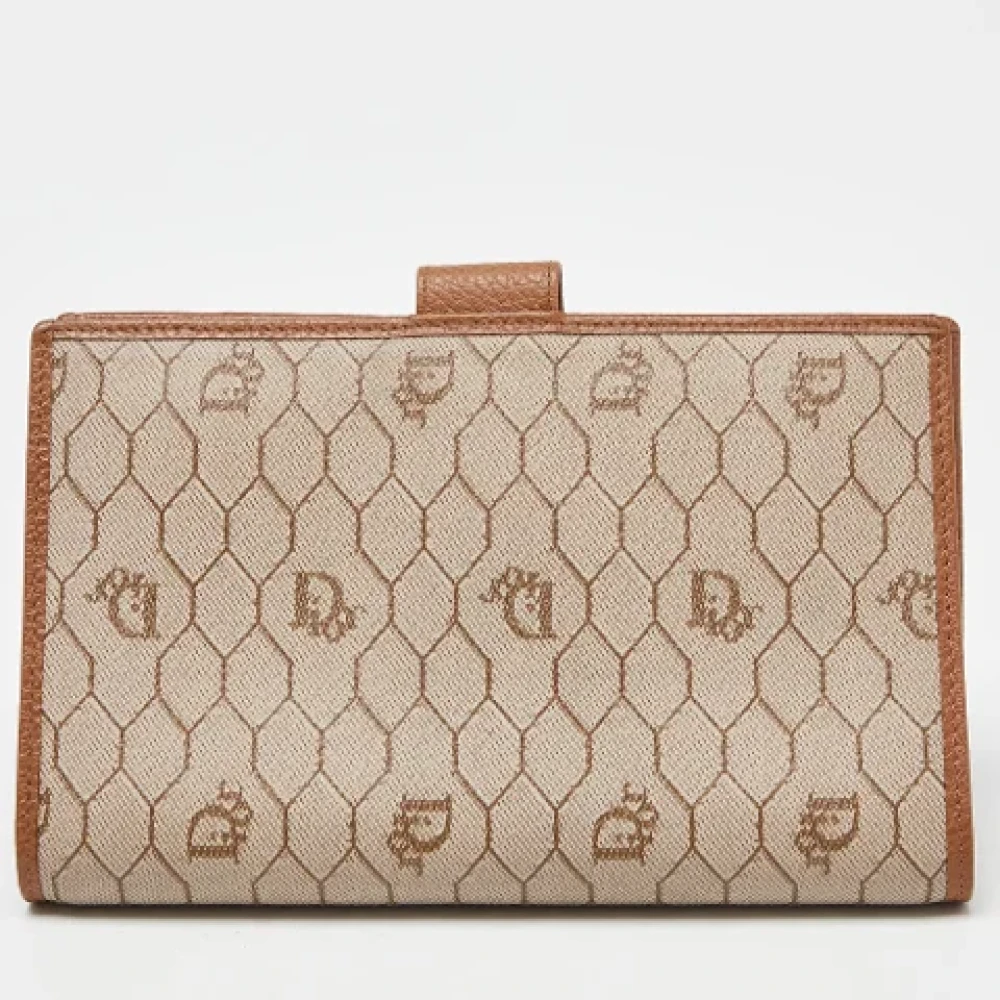 Dior Vintage Pre-owned Leather travel-bags Beige Dames