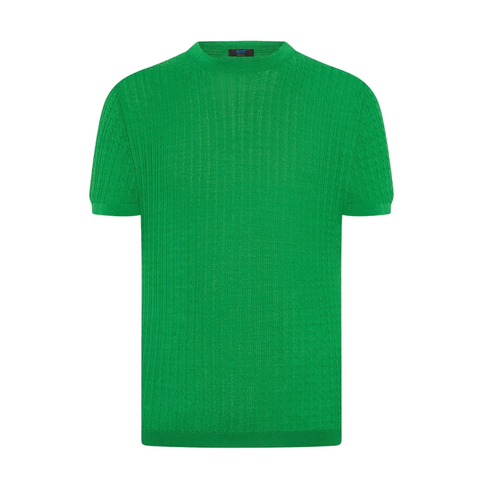 Kiton Luxe Wol Zijde Crew Neck Sweater Green Heren