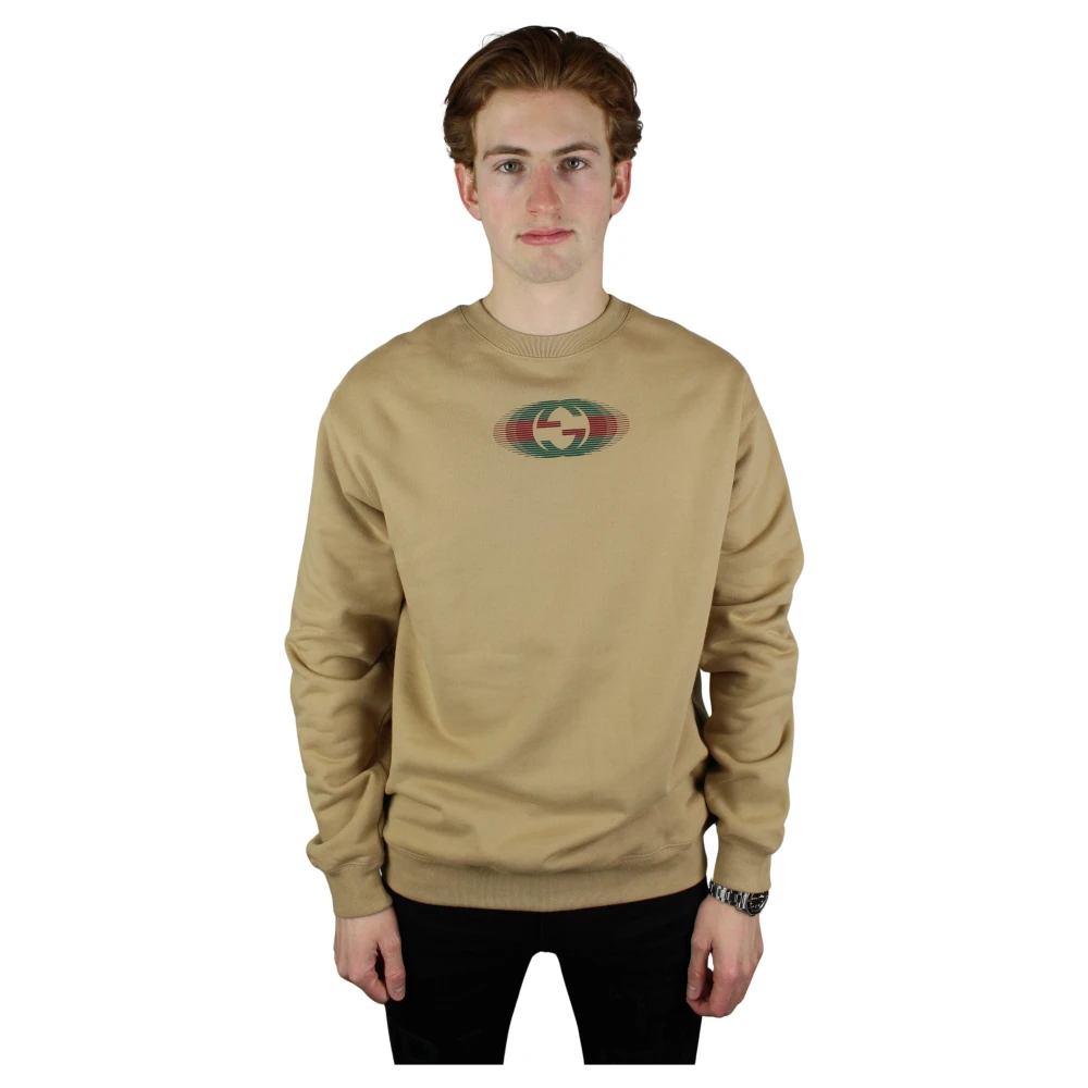 Gucci Luxueus Camel Jersey Sweatshirt Brown Heren