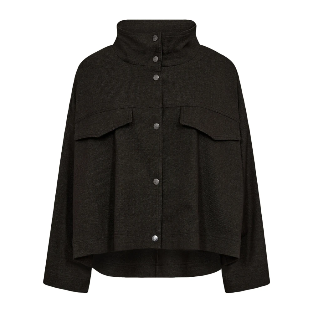 Co'Couture Boxy Jacket met Klepzakken Black Dames