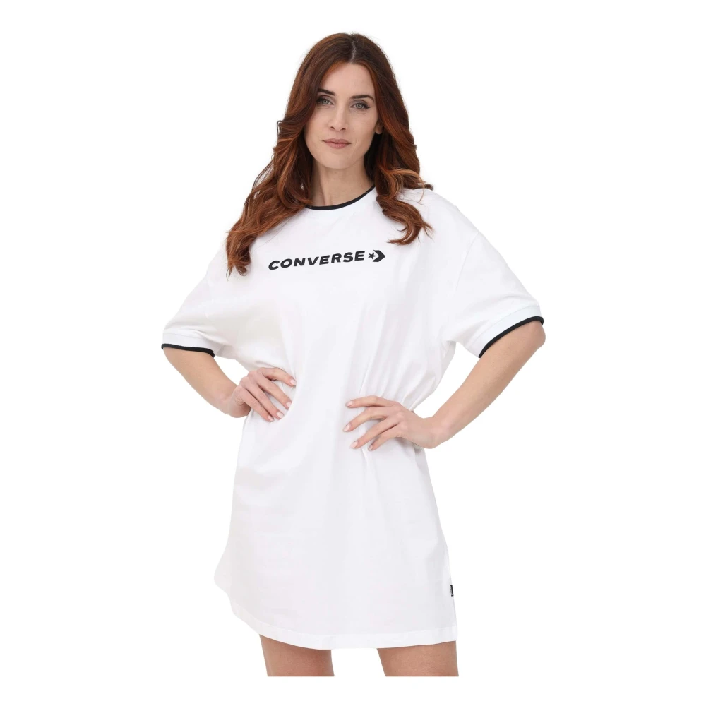 Converse Wordmark T-shirt Jurk White Dames