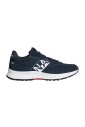 baskets-bleues-course-polyester-cuir
