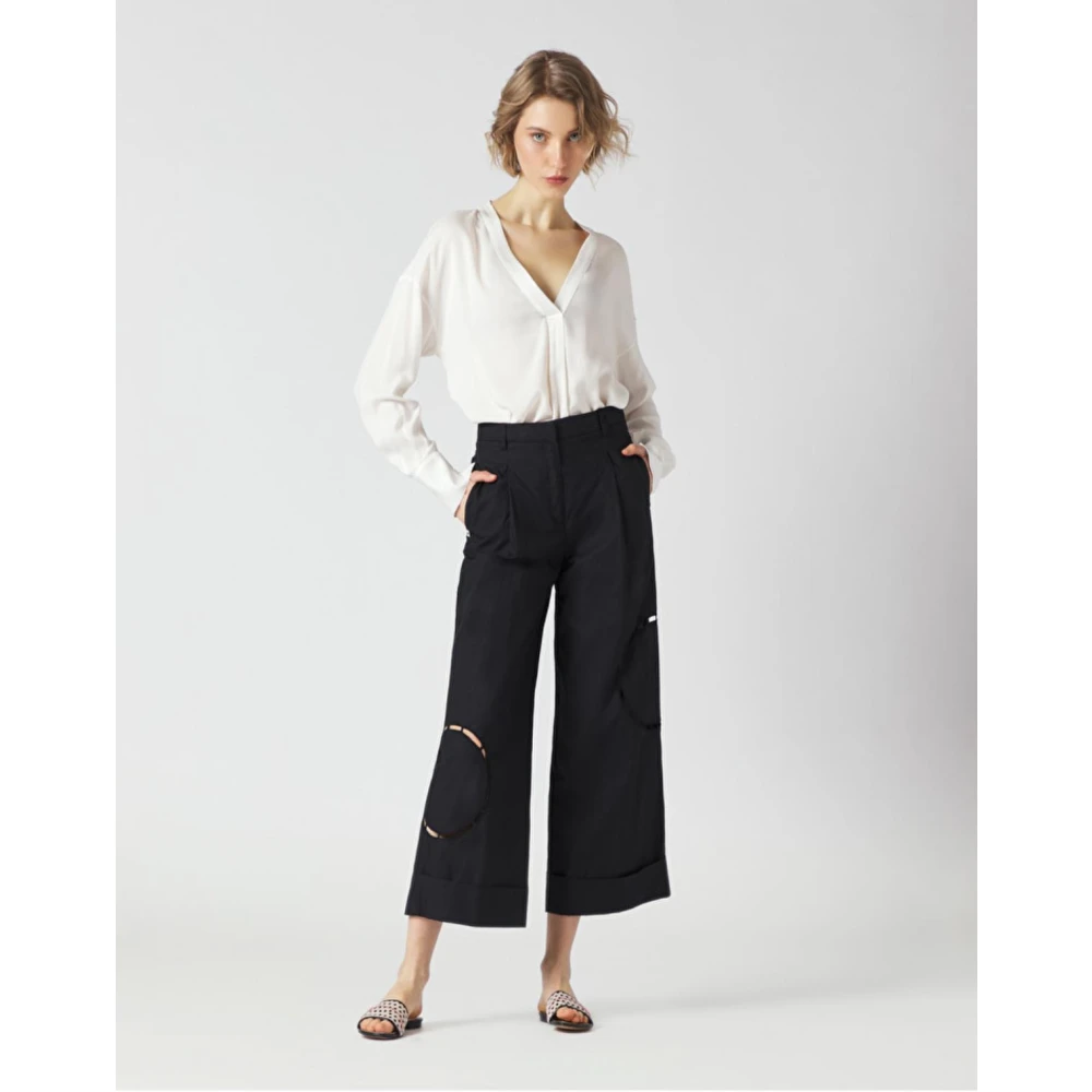 Manila Grace Cropped Broek Black Dames