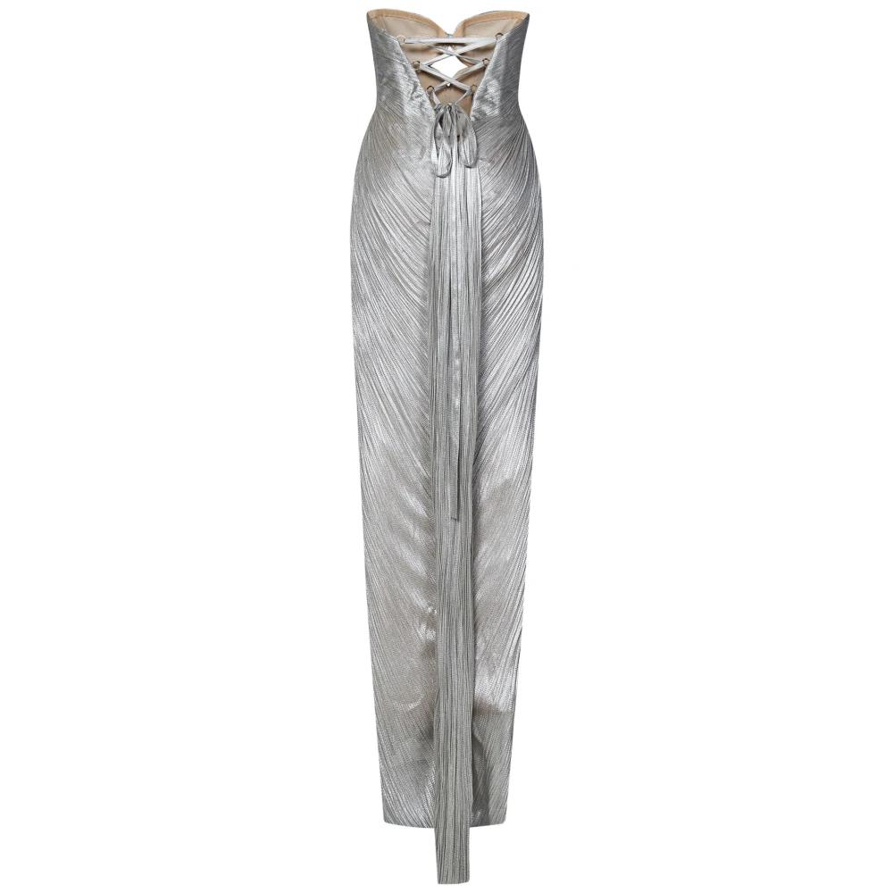 Maria Lucia Hohan Zilveren Jurk met Uitsnijding Gray Dames