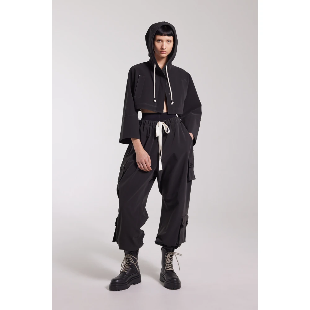 Stutterheim Korte regenjas met capuchon Black Dames