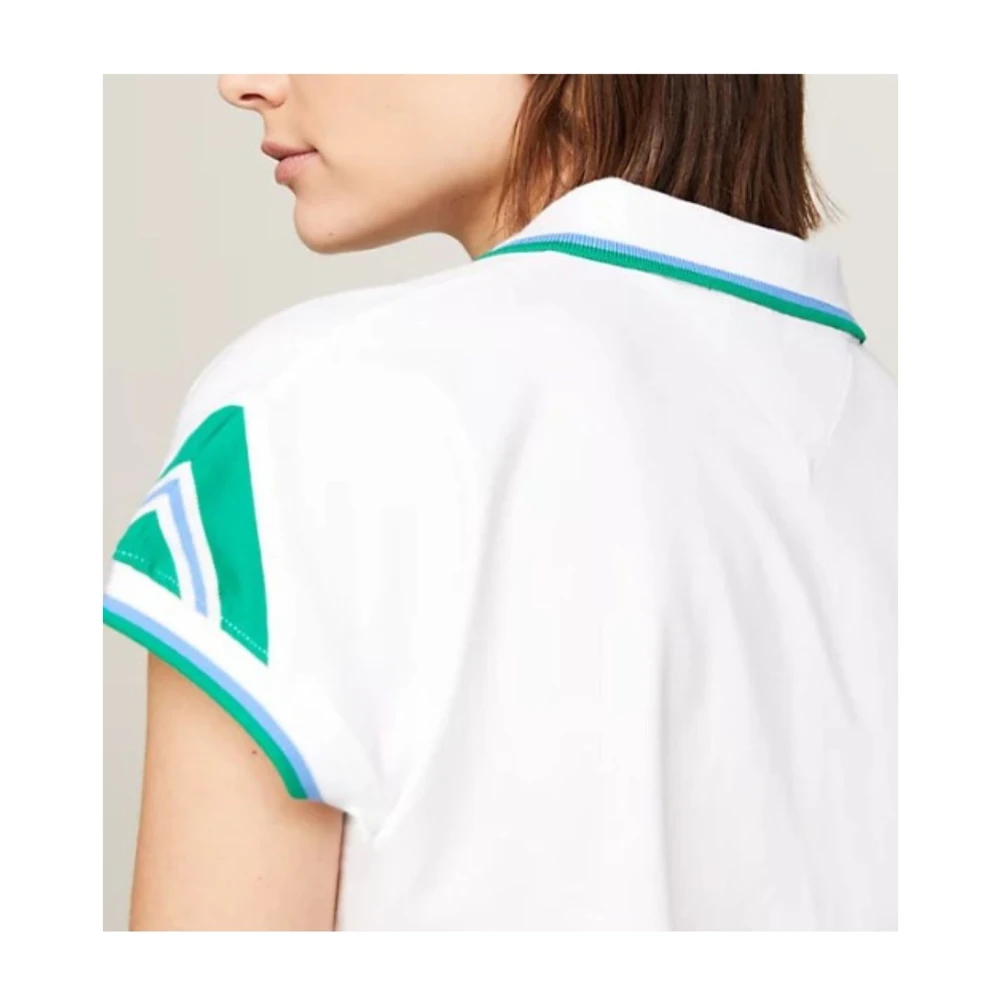 Tommy Hilfiger Gestreept Polo Shirt met Kapmouwen White Dames
