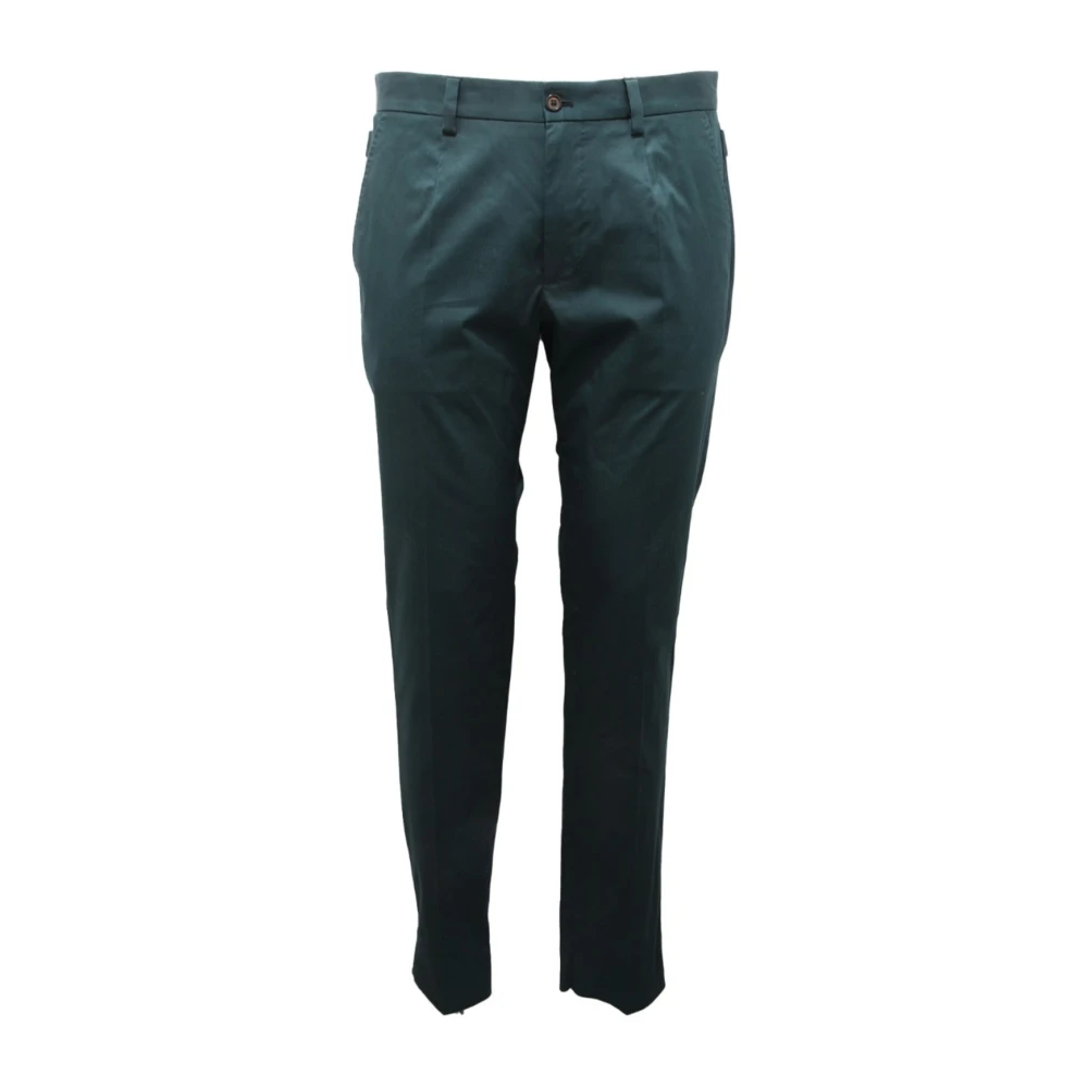 Dolce & Gabbana Men's Green Slim-Fit Trousers, S, Trouser Italian Style