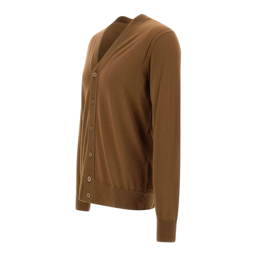 Paolo Pecora Bruine V-hals Cardigan Sweater Brown Heren