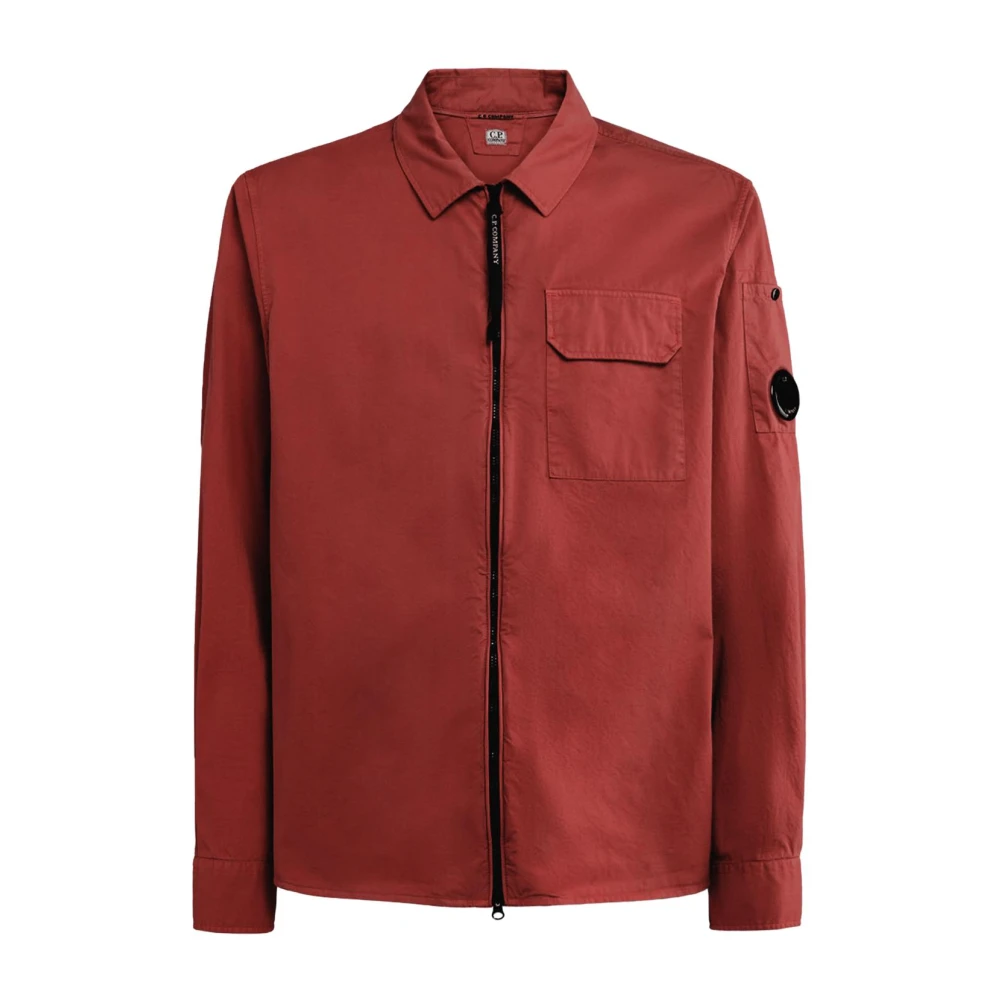 C.P. Company Gabardine overhemd met klassieke kraag Red Heren