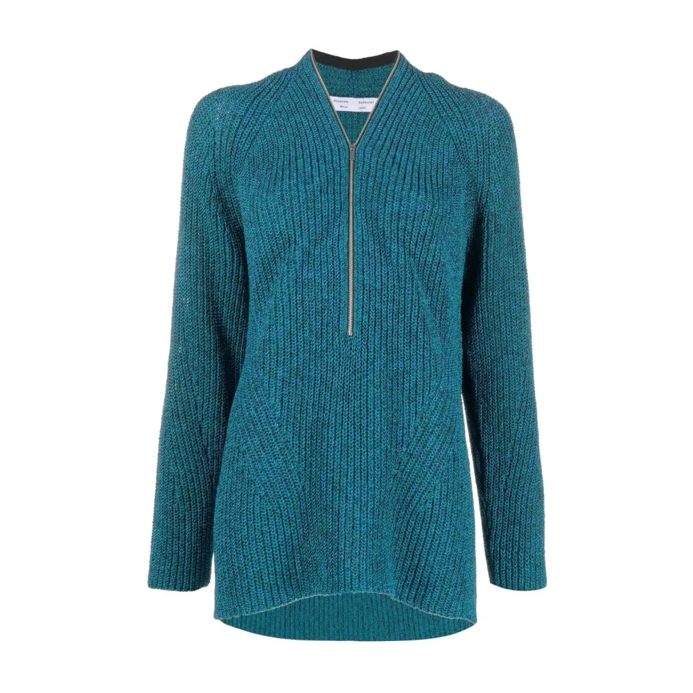 Proenza Schouler Blauwe Zip Sweater Casual Stijl Blue Dames