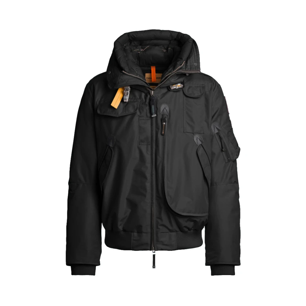 Parajumpers Men's Black Down Jackets, S, Gobi Hooded Bomber