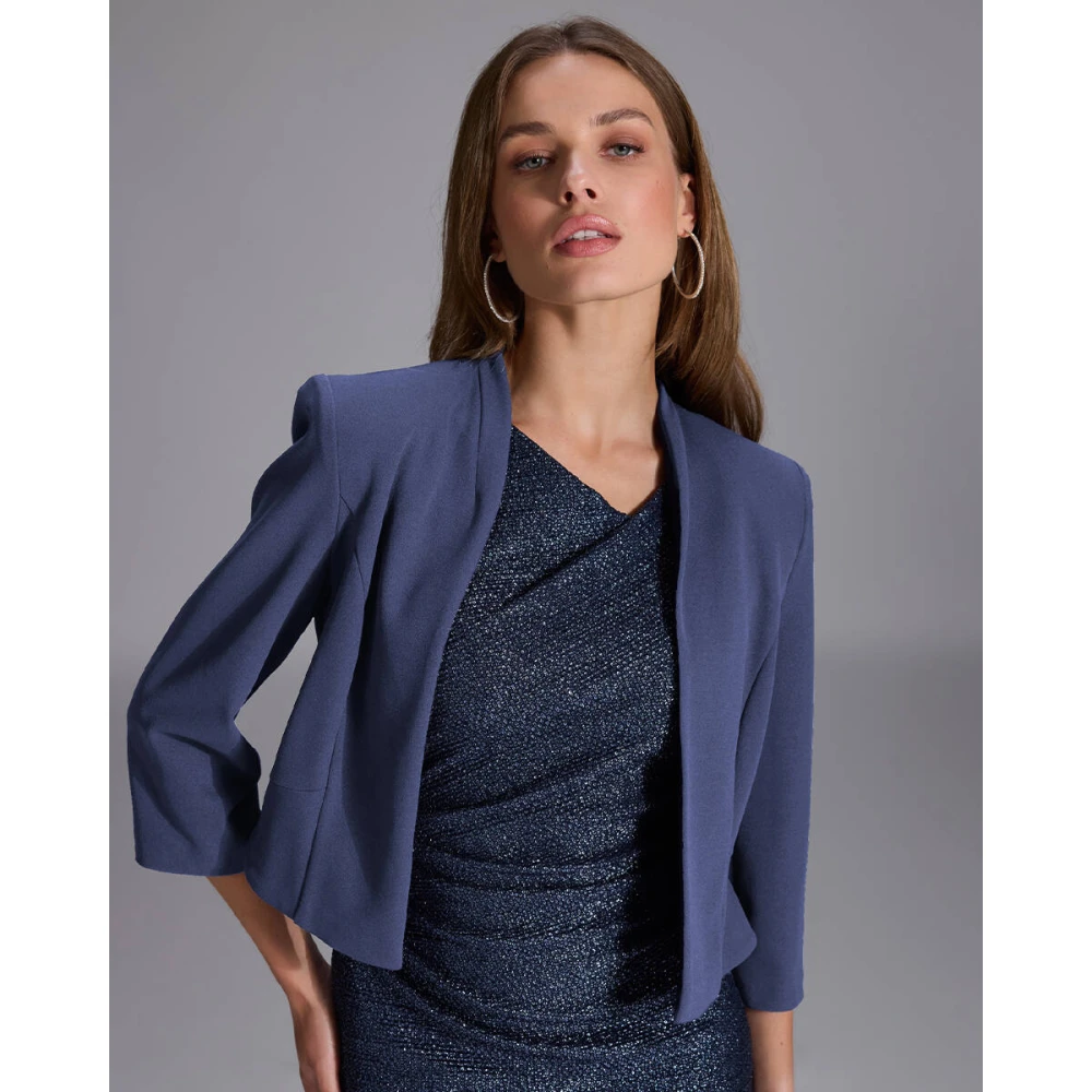 Swing Getailleerde Jersey Crepe Jas Blue Dames