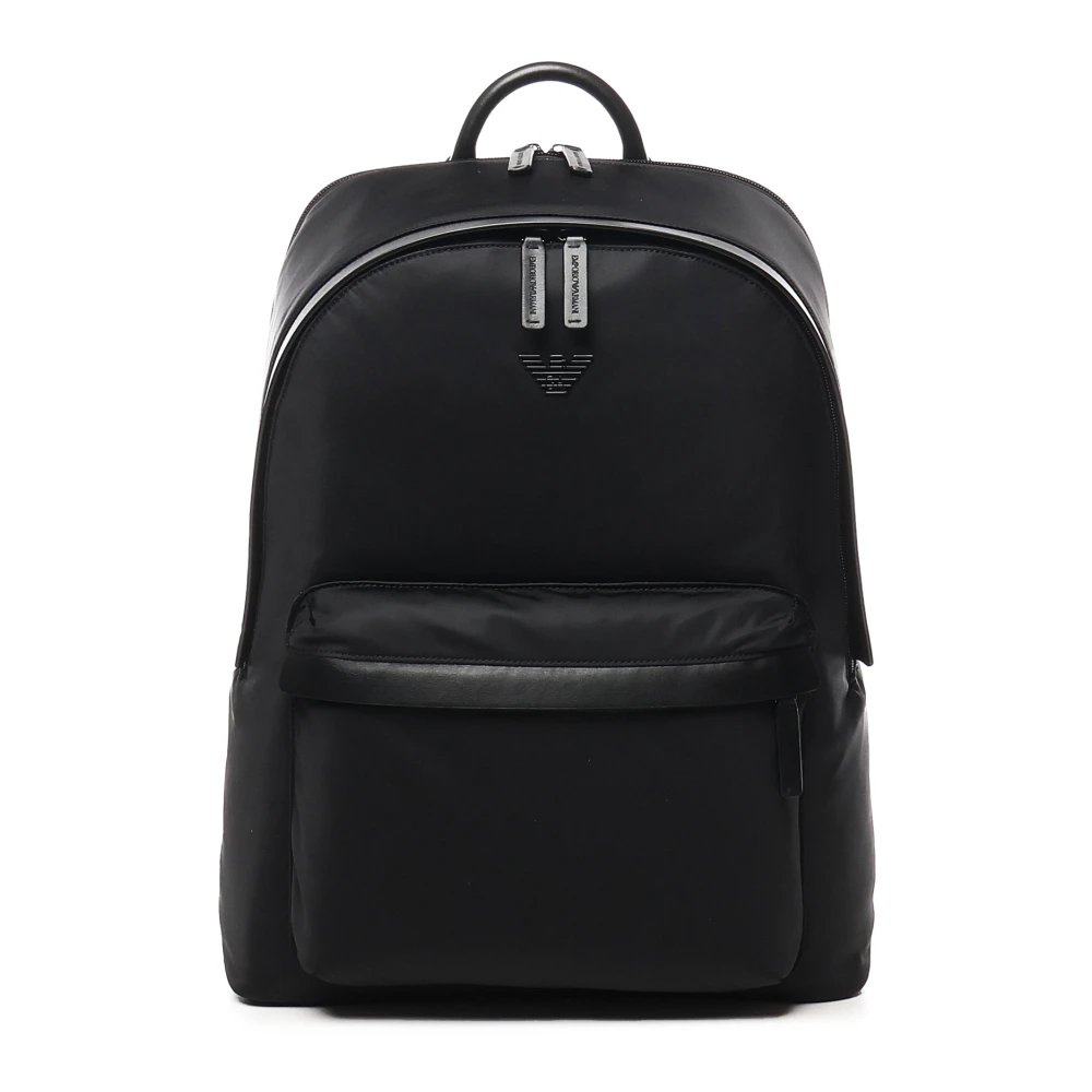 Emporio Armani Men's Black Backpack For Stylish Outings - Backpacks - One Size - Bags