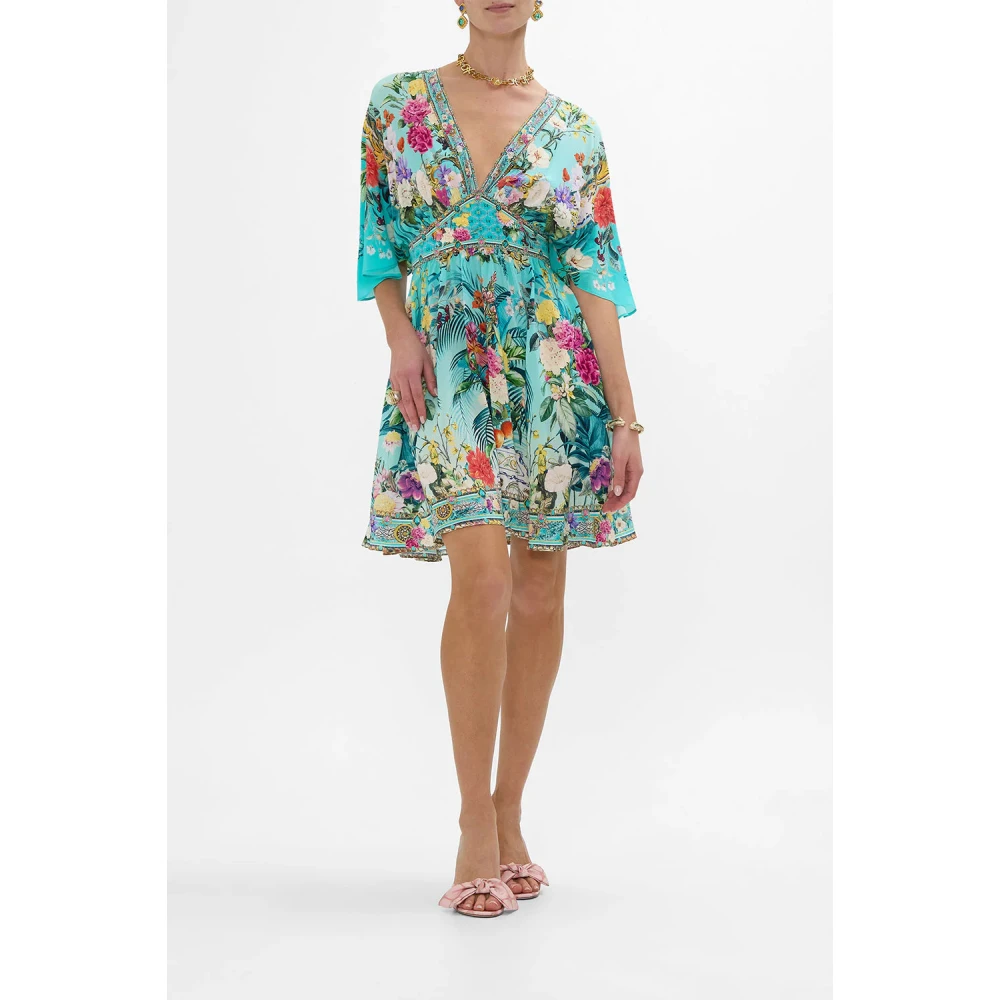 Camilla Zijden jurk Gardens of Queluz Multicolor Dames