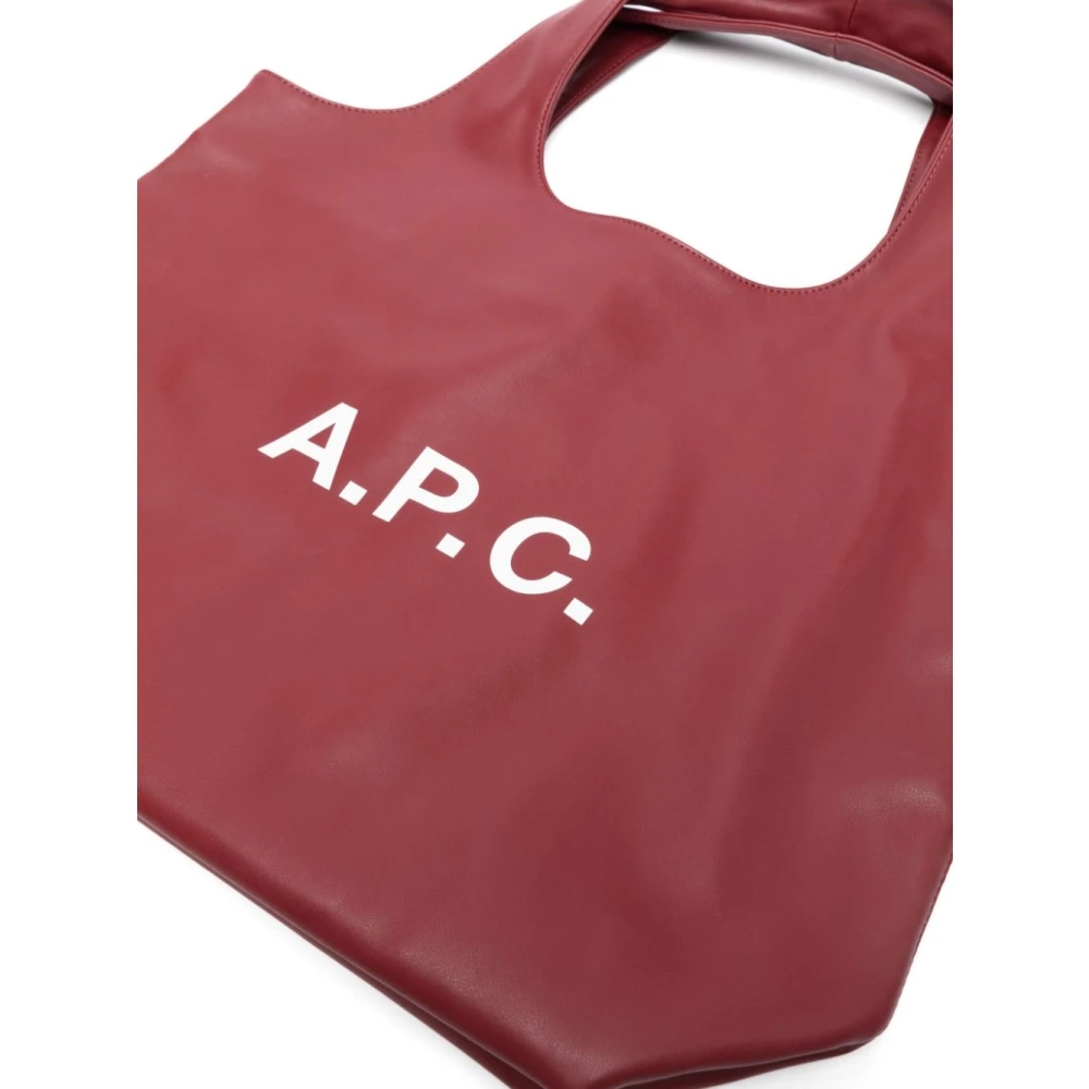 A.p.c. Stijlvolle Bordeaux Tote Tas met Print Red Dames