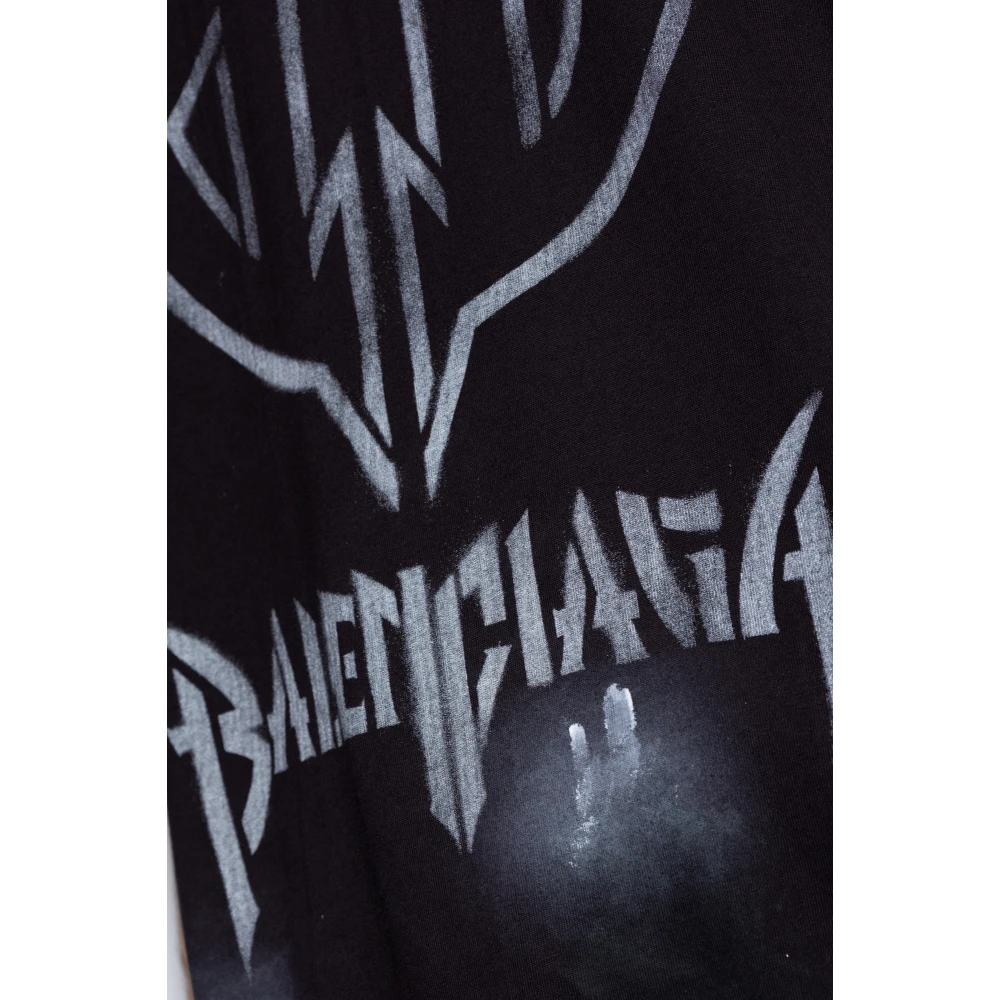 Balenciaga Geprint T-shirt Black Heren
