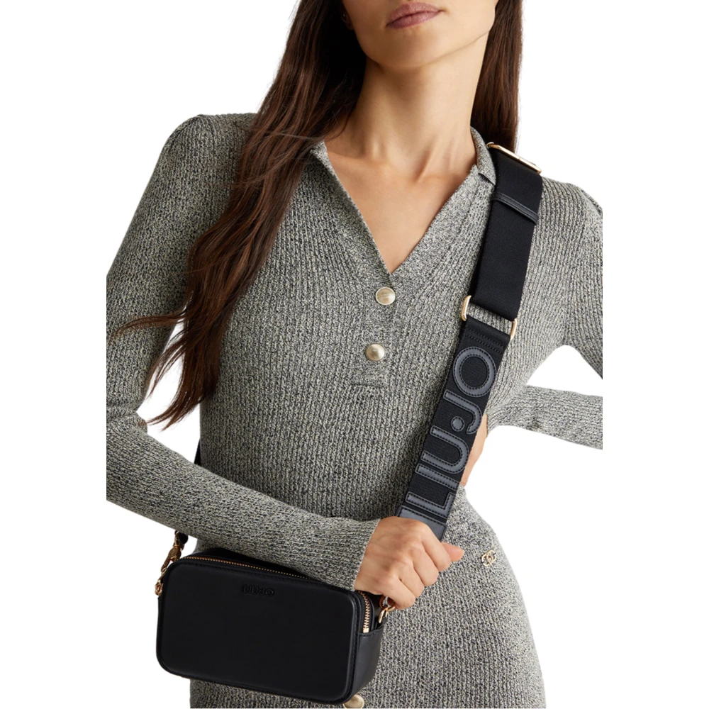Liu Jo Zwarte Schoudertas met Logo Black Dames