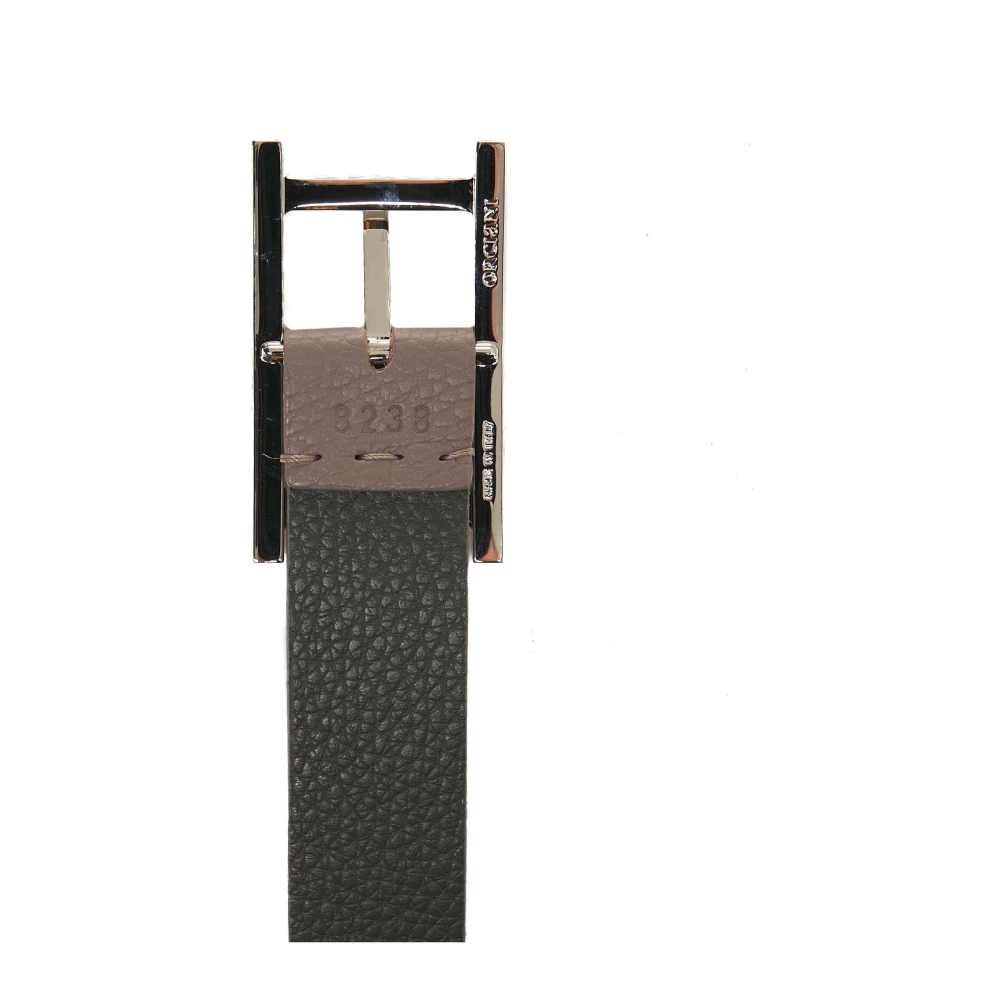 Orciani Grijze Leren Riem Stijlvol Accessoire Gray Heren