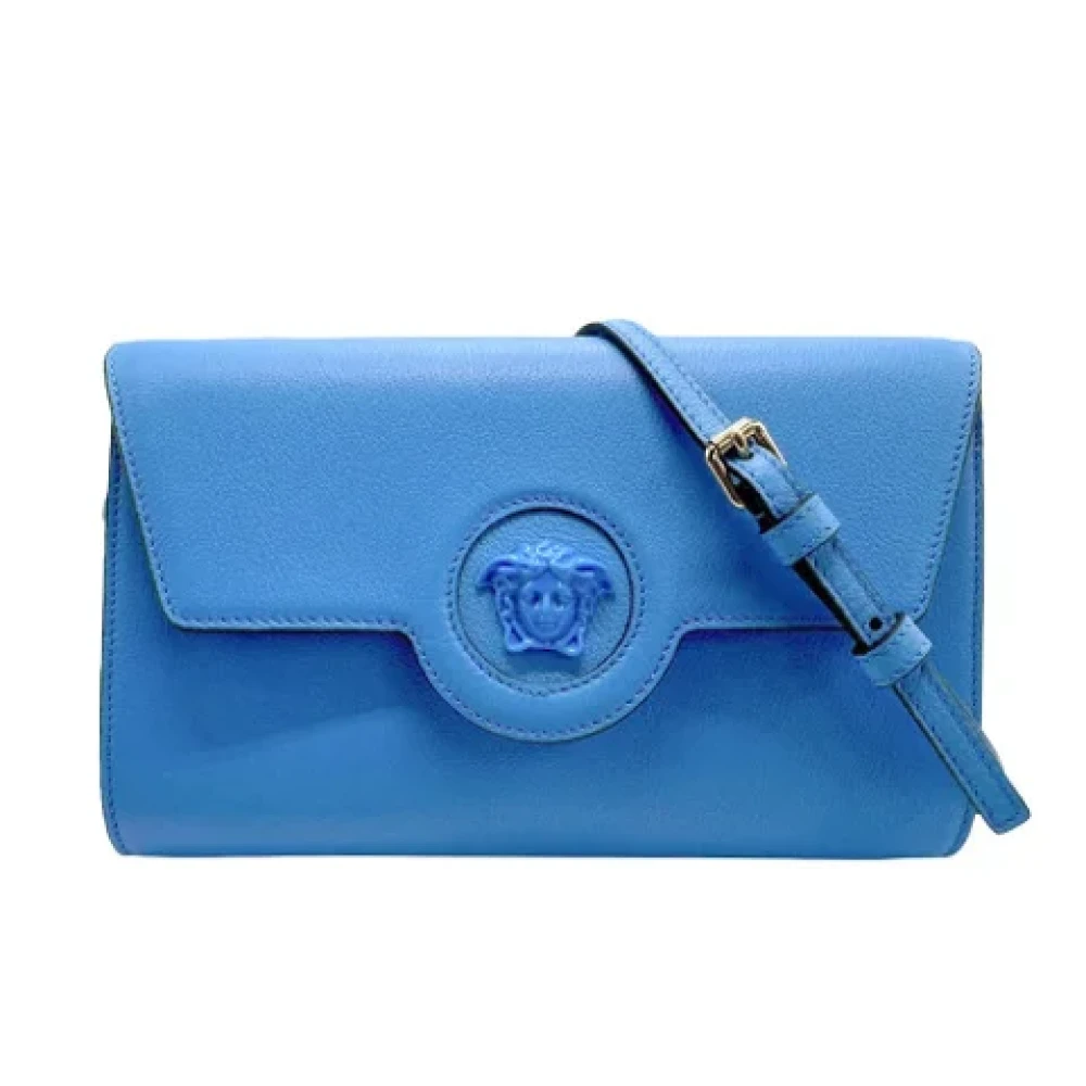 Versace Pre-owned Leather wallets Blue Dames