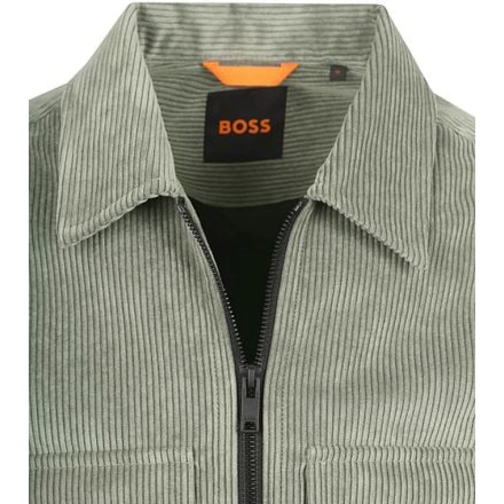 Hugo Boss Corduroy Overshirt Regular-Fit Geribbelde Stof Gray Heren