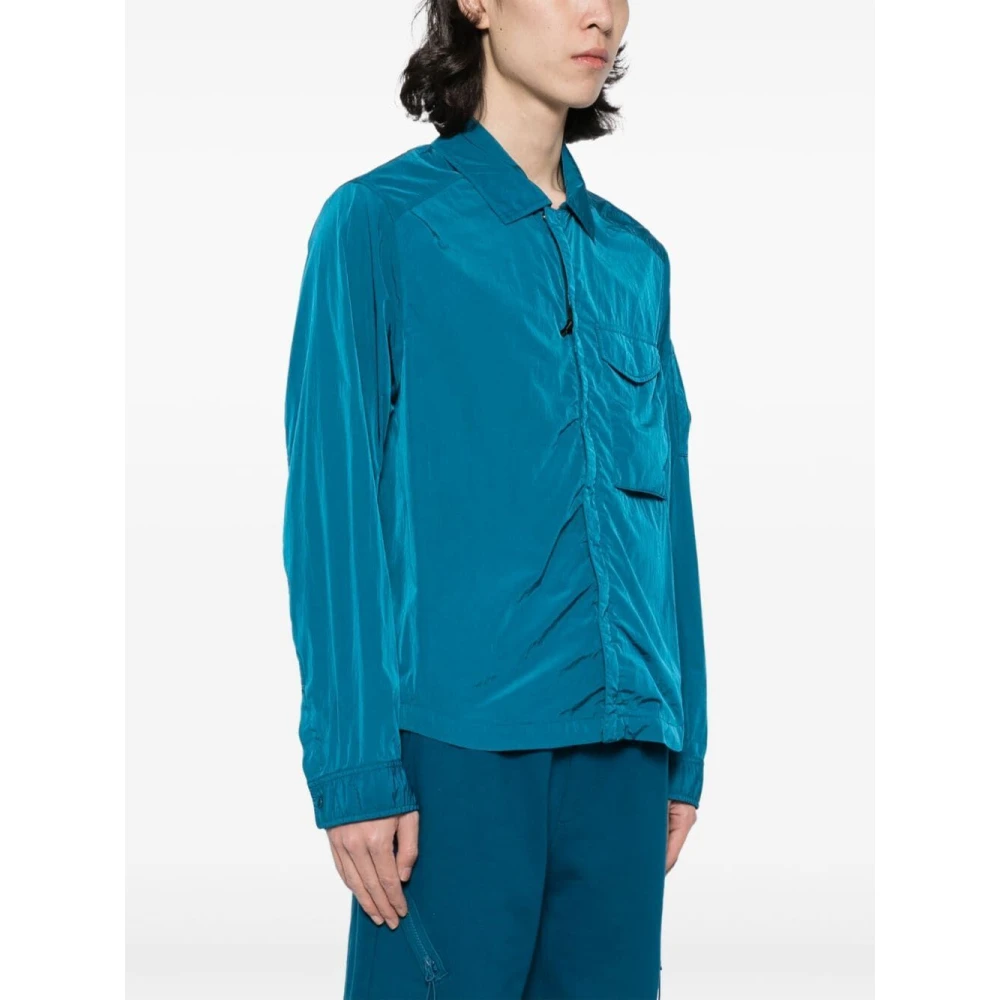 C.P. Company Blauwe Overshirt voor Stijlvolle Outfits Blue Heren