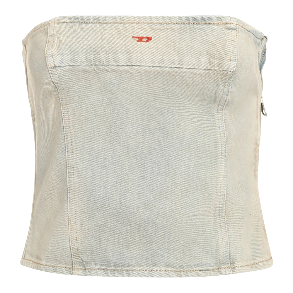 Diesel Denim Top met Gewassen-Uit Effect Blue Dames