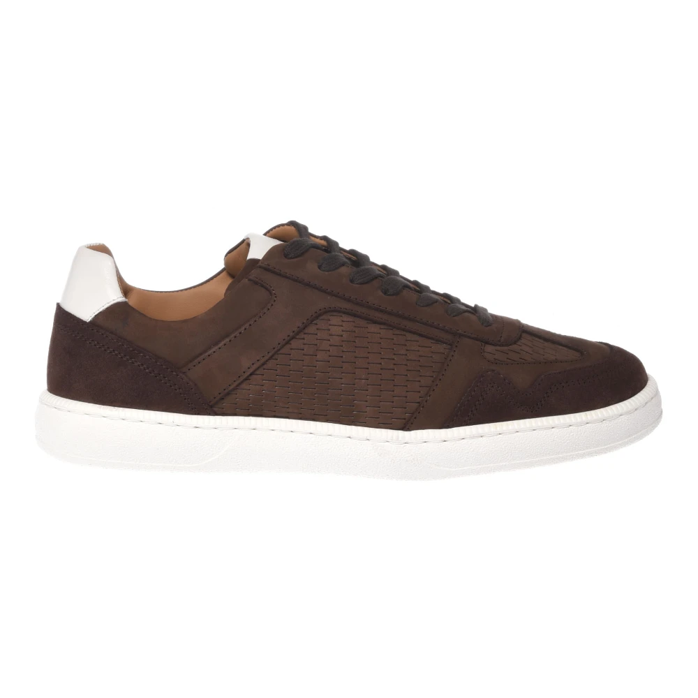 Baldinini Men's Brown Perforated Nubuck Sneaker - Sneakers - 9 Uk - Shoes