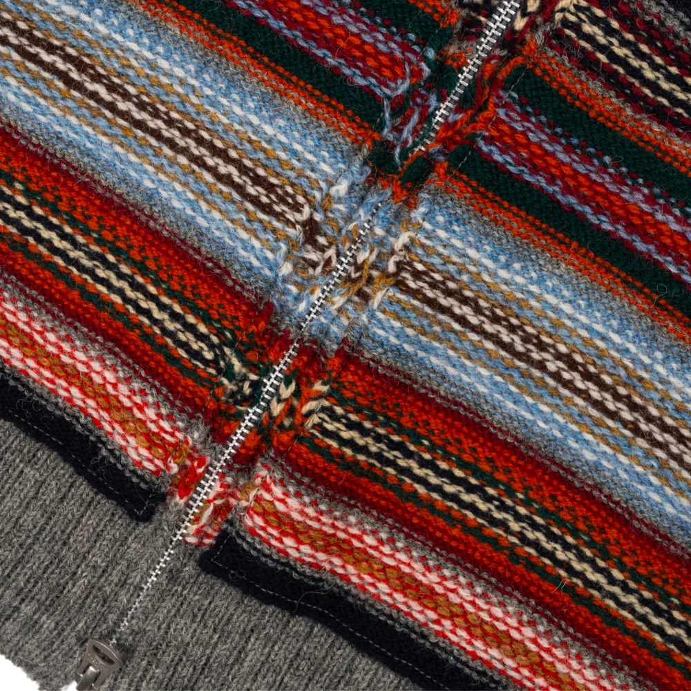 Junya Watanabe Multikleur Wol Jacquard Hoodie met Capuchon Multicolor Heren