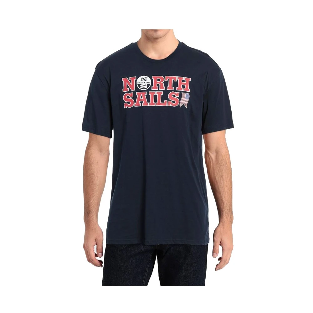 North Sails Nautisch Blauw Katoenen T-Shirt Blue Heren