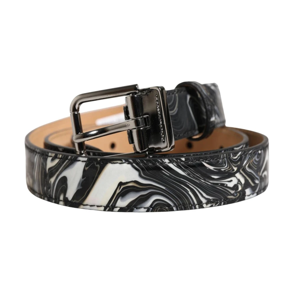 Dolce & Gabbana Calf Leather Metal Buckle Belt - Male - Belts - Black - One Size - Accessories - Image 3