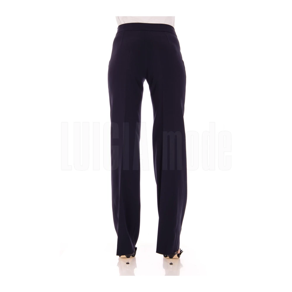 Max Mara Elegante Lange Broek Blue Dames
