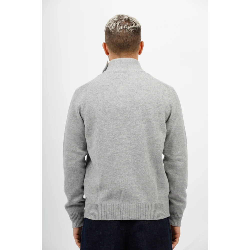 Gran Sasso Shirt met ritssluiting en knopen Gray Heren