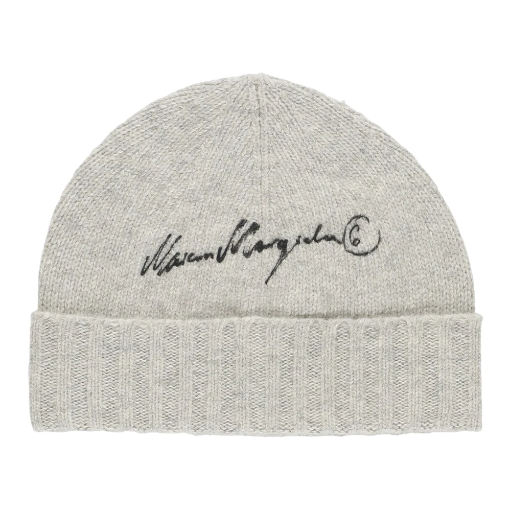 MM6 Gray Wool Oves Aries Beanie - M - Image 4