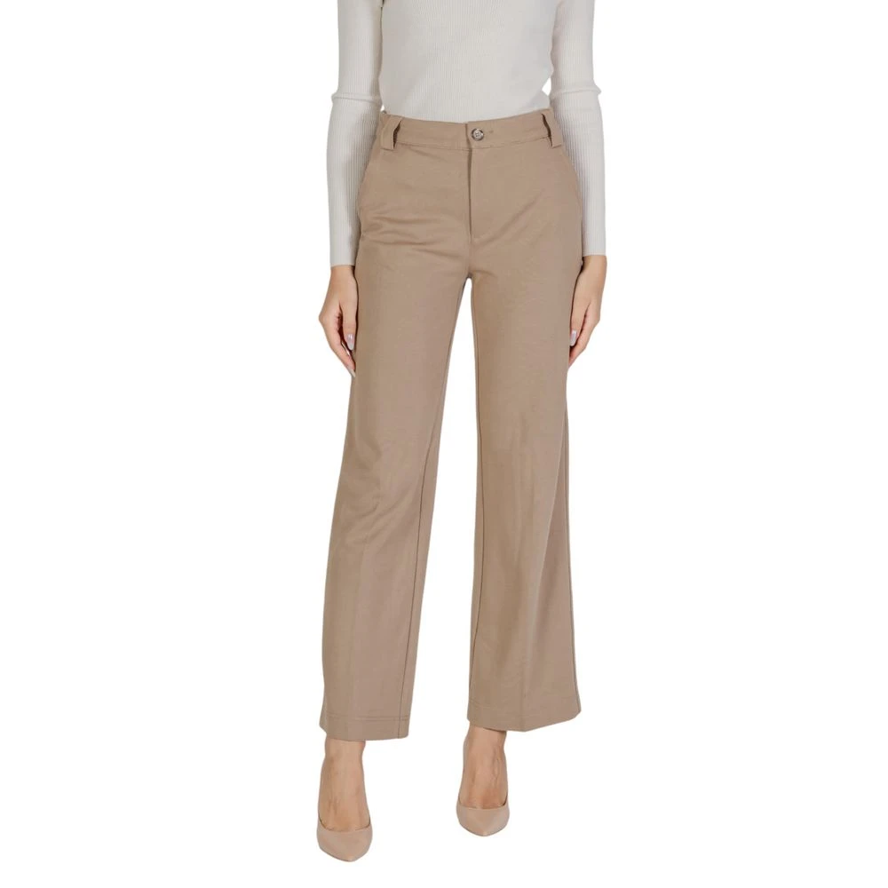 Street One Beige Viscose Jeans & Broek Beige Dames