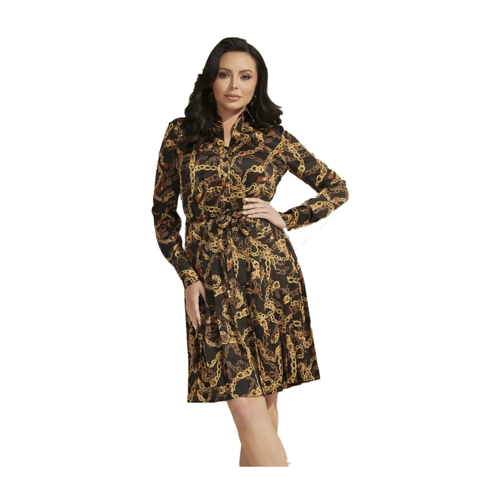 Guess Elegante Midi Jurk Black Dames