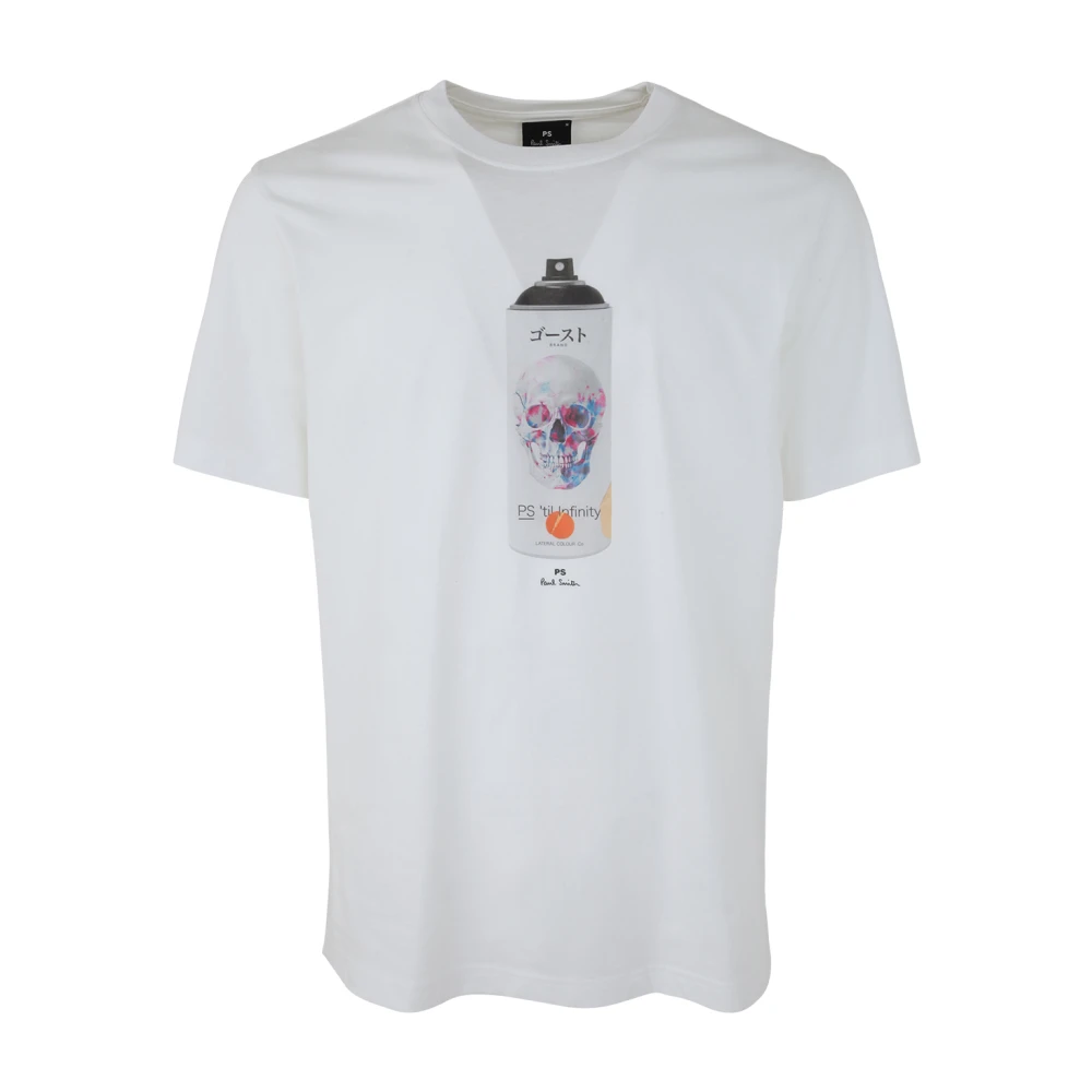 PS By Paul Smith Spraypaint Regular Fit T-Shirt White Heren